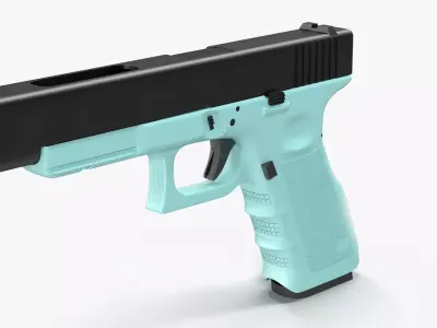 Glock 34 Blue Low-poly 3D model