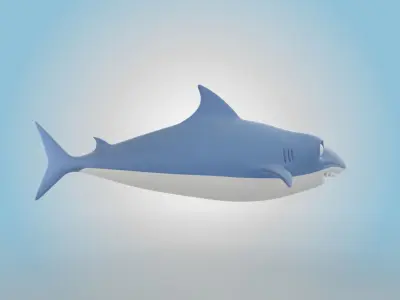 Shark cartoon 3D model