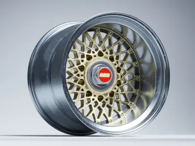 BBS E55 With Turbofan 3 PIECE WHEELS Low-poly 3D model