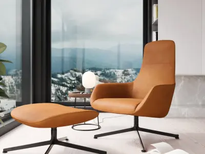  Replica Zanotta Kent Armchair Model, Tan Brown 