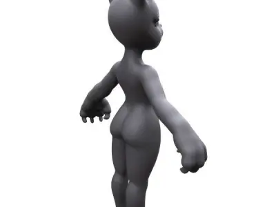 Demi-cat female character Free 3D model