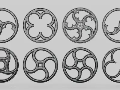 Gothic rose windows 3D model