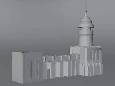 Modular Building Low-poly 3D model buy