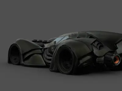 Batmobile 3D Model High-Quality Detailed Design Low-poly 3D model