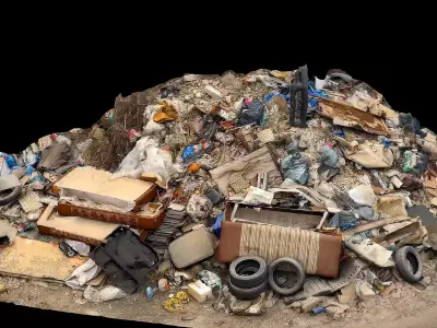 trash pile mixed trash front part photogrammetry Low-poly 3D model