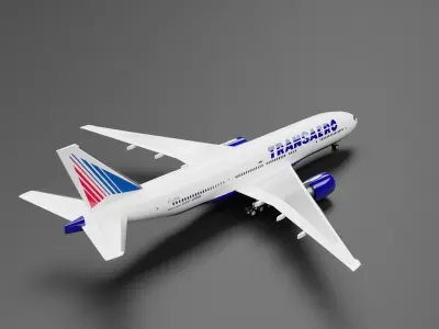 Boeing 777-200 Transaero Livery 3D model