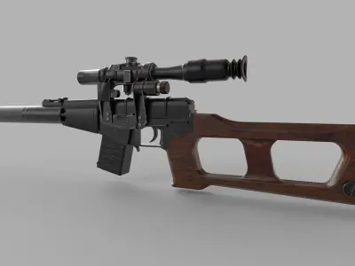 VSS Vintorez Rifle Low-poly 3D model