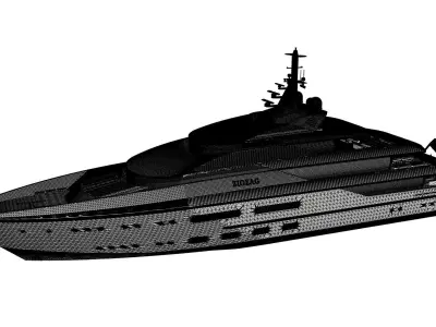 80 Meter Mega Yacht 3D model