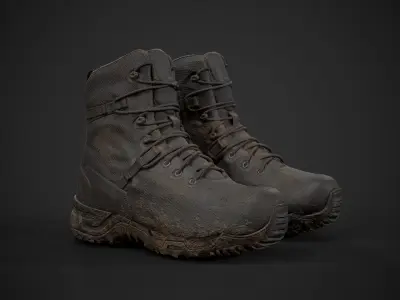 SWAT Alpha Fury Military Boot Low-poly 3D model
