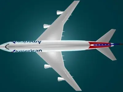 American Airlines 747-123 New logo 3D model