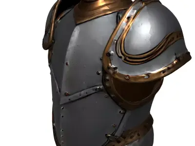 Medieval Knight Chest Armor Pauldrons Low-poly 3D model