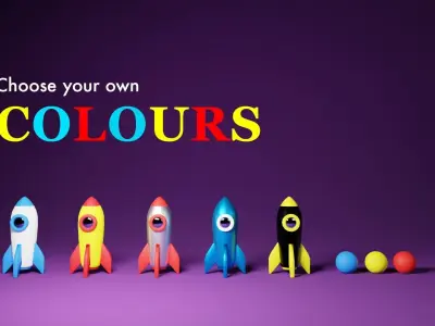 Lowpoly Rocket Free low-poly 3D model