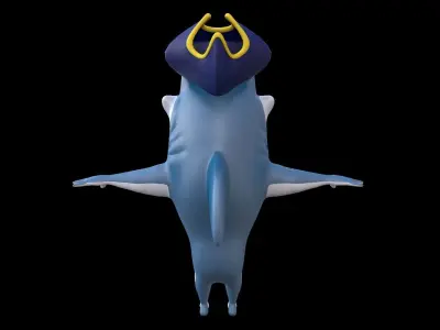 Asset - Cartoons - Animal - Shark 02 - Rig 3D model