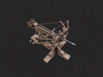 Medieval Siege Ballista Launcher 2 Low-poly 3D model