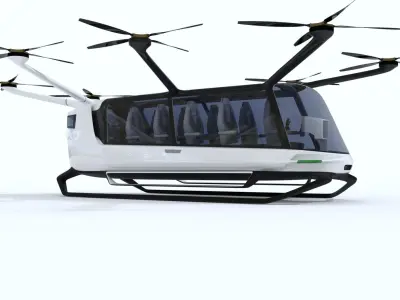 Hydrogen powered Air Bus with Interior 3D model