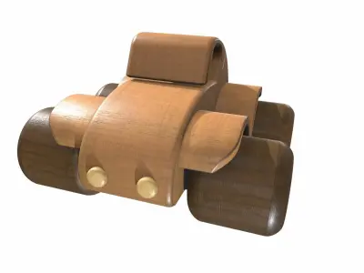 Wooden car toy 1 Free 3D model