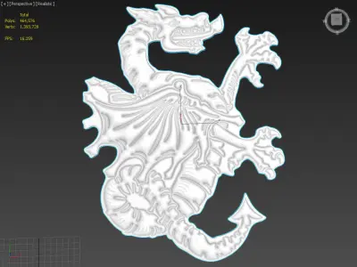 Dragon v1 Suitable for embossing Hot Foil Technique 3D model