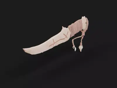 Ancient Bone Knife Low-poly 3D model