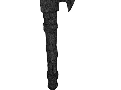 Stylized LowPoly Viking Axe Low-poly 3D model