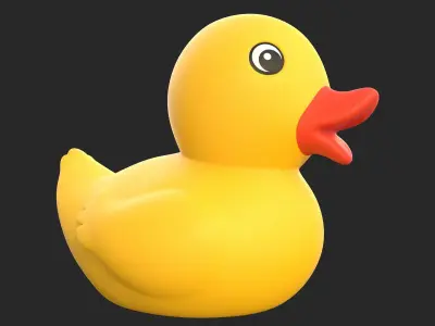 Duck Rubber toy Low-poly 3D model