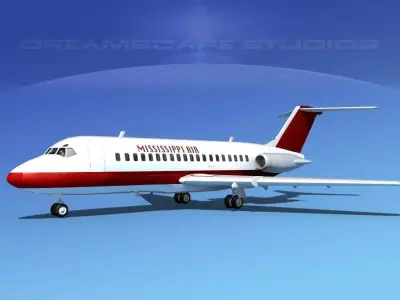 Douglas DC-9-20 Mississippi Air 3D model