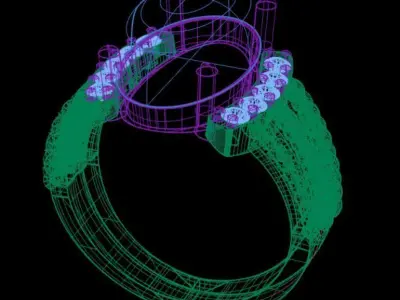 Gold ring 3D print model 26