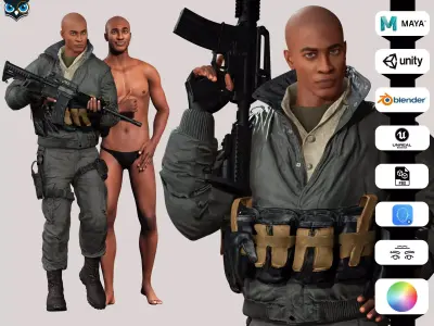 Marcus Elite Operative  Stealth Mission Low-poly 3D model