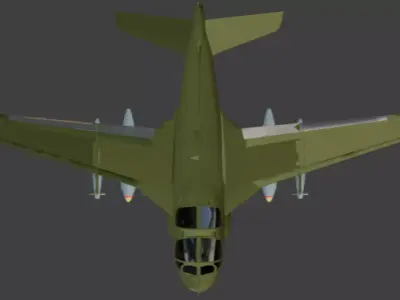 EA-6B Prowler - Military Electronic Warfare Aircraft  Low-poly 3D model