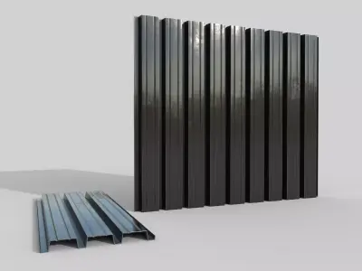 Corrugated galvanized sheets 4 Low-poly 3D model