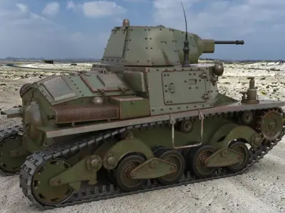 Tank L6 40 Green Ansaldo Fiat Italian Mental Ray 3D model