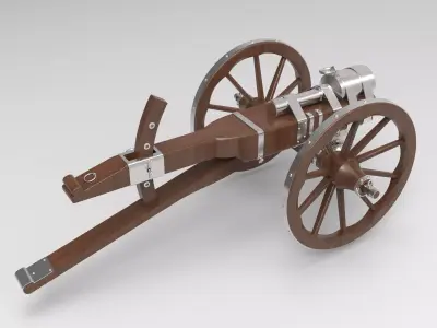 Medieval cannon 3D model