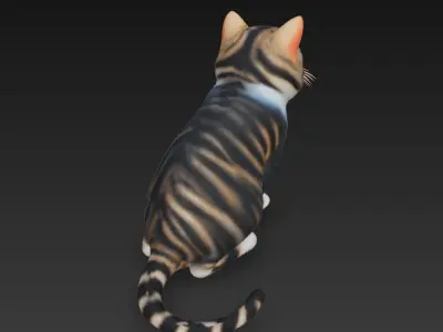 Cat Realistic 3D Model - Low Poly Realistic Low-poly 3D model