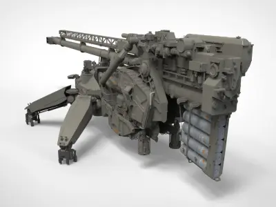 Sci fi cannon 380mm 3D model