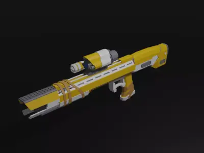 Sci-fi anim gun Low-poly 3D model