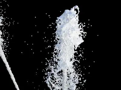 3 hight jets of water 3D model