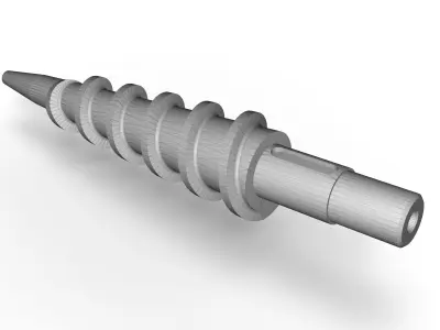 Extruder conical screw 3D model