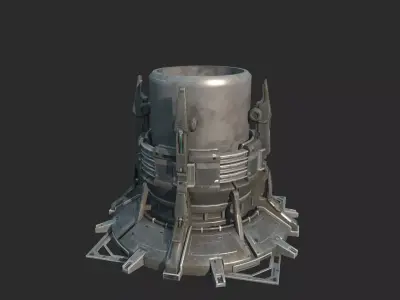 Future sci-fi style launch well 3D model