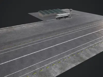 low poly airport  Low-poly 3D model