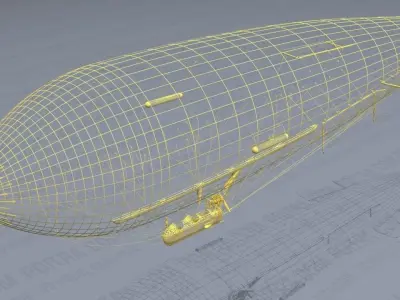 Airship - English Royal Naval Air Service SSZ Zero 1915 - WWI - 3D model