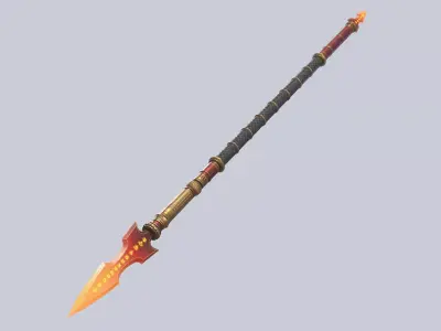 Fire spear Low-poly 3D model get