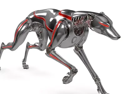 Stealth Robotic Dog  Futuristic Cyberpunk AI Patrol Unit Low-poly 3D model