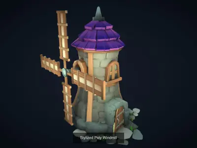 Stylized Village Resource Buildings 3D Model Collection