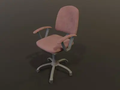 gaming gamer chair Old office style little dirty texture Free low-poly 3D model