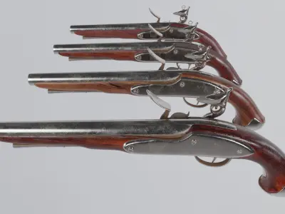 Flintlock Musket Low-poly 3D model