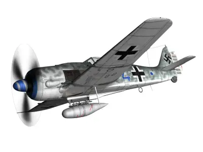 Focke Wulf - FW190 A8 - Blue 4 3D model