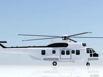 EC225 - H215 Super Puma Static Low Poly Low-poly 3D model