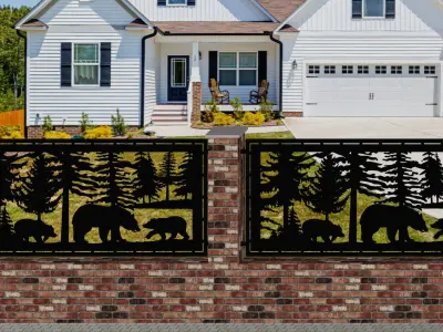 Bear-Trees-24x48-cm - dxf file - laser cut - plasma cut 3D model