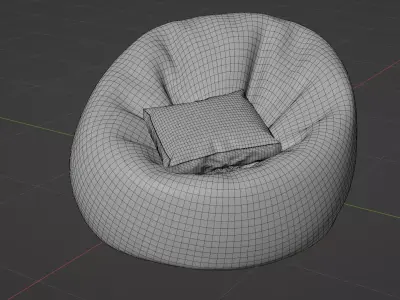 Yellow Bean Bag 3D model