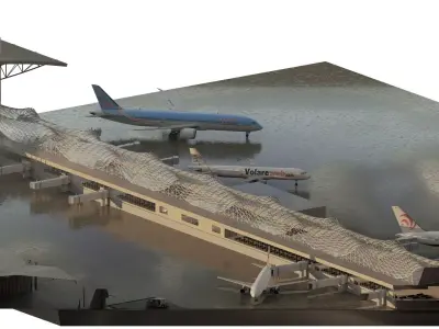 Fictional detailed airport terminal  3D model