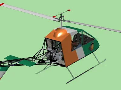 Robin ultralight helicopter 3D model